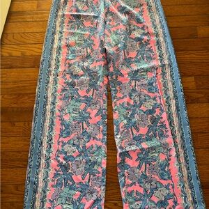 Lilly Pulitzer Pink and Blue Floral Pants